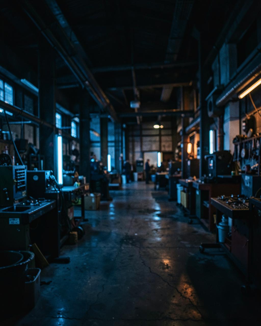 Warehouse aisle stocked with industrial equipment and tools